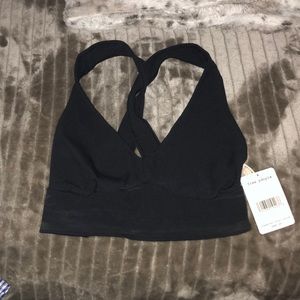 NWT Free People Black Criss Cross Sports Bra